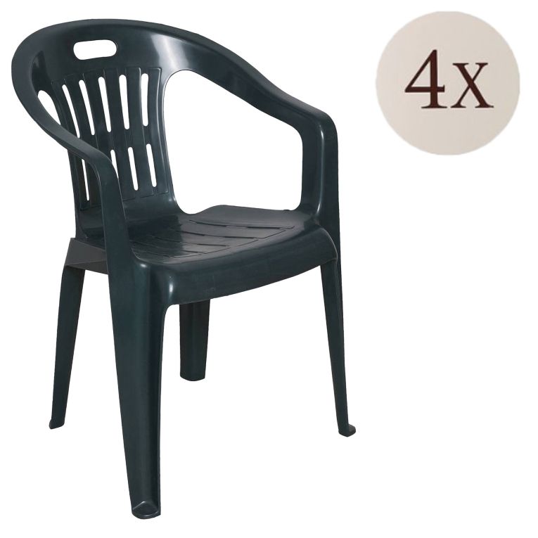 Set di 4 sedie da esterno classiche impilabili verde - Aringa