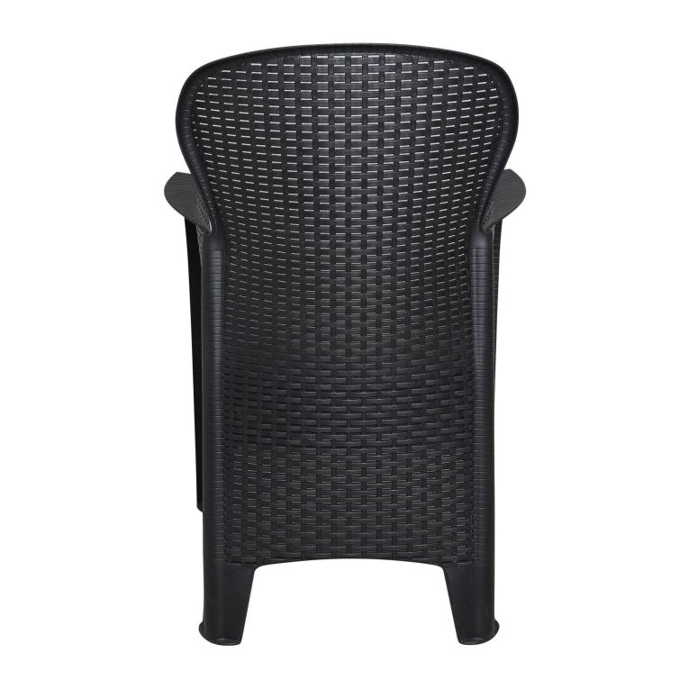Set di 4 sedie da esterno Como, Seduta da giardino, Per indoor o outdoor, Con braccioli, Made in Italy, 59x57 h86 cm, Antracite