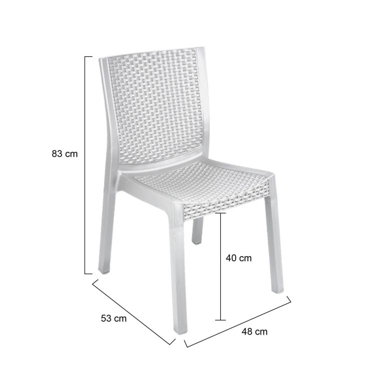 Set di 4 sedie da esterno comode bianco - Bogor