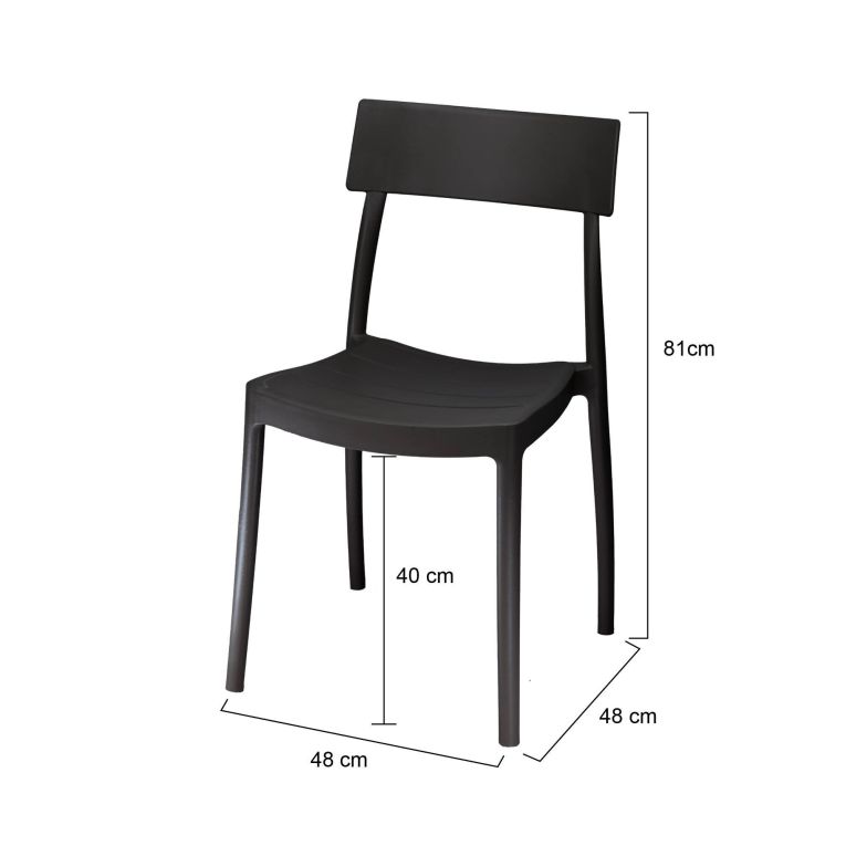 Set di 4 sedie da esterno Depok, 48x48 h81 cm, Antracite