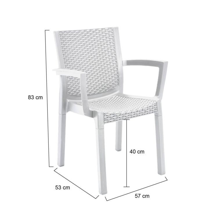 Set di 4 sedie da esterno durevoli bianco - Blitar