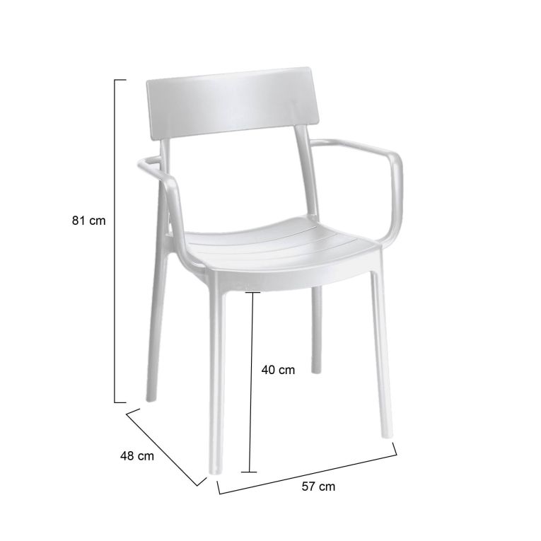 Set di 4 sedie da esterno impilabili bianco - Dompu