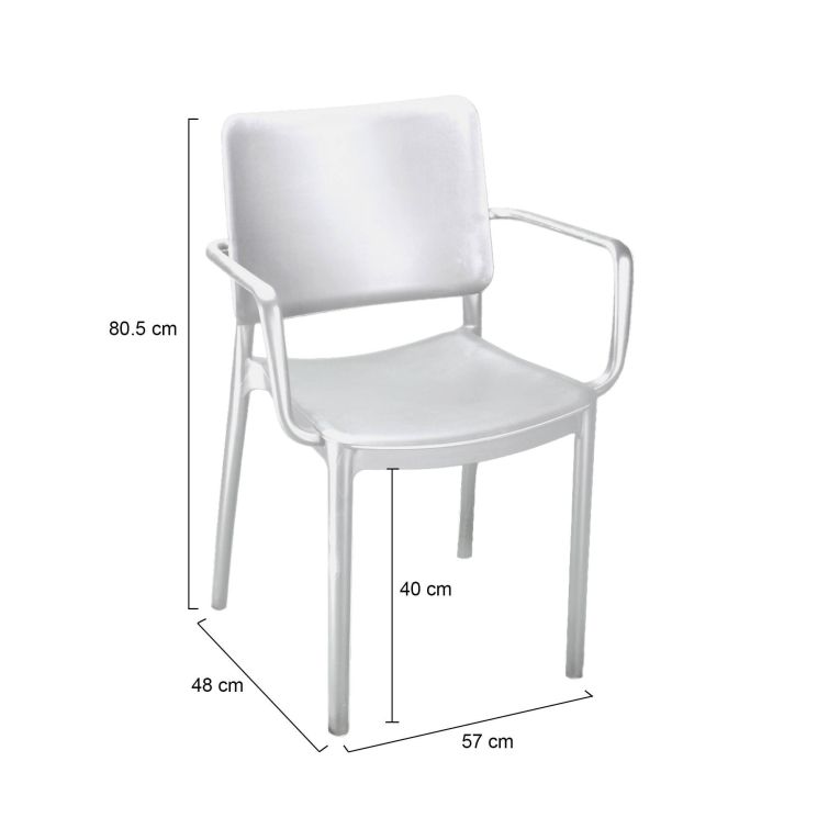 Set di 4 sedie da esterno in plastica bianco - Bontang