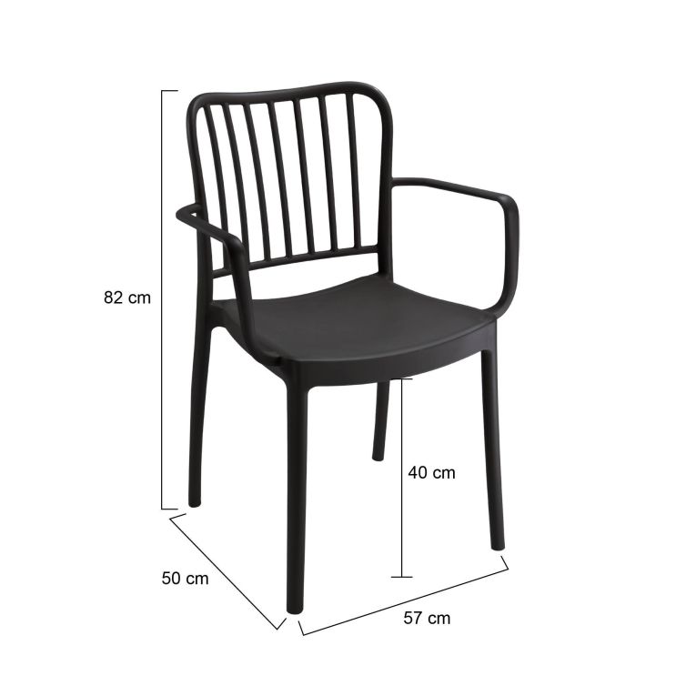 Set di 4 sedie da esterno Jember, 57x50 h82 cm, Antracite