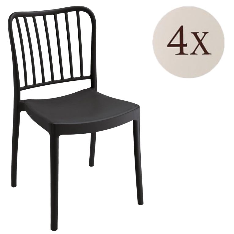 Set di 4 sedie da esterno Kediri, 48x50 h82 cm, Antracite
