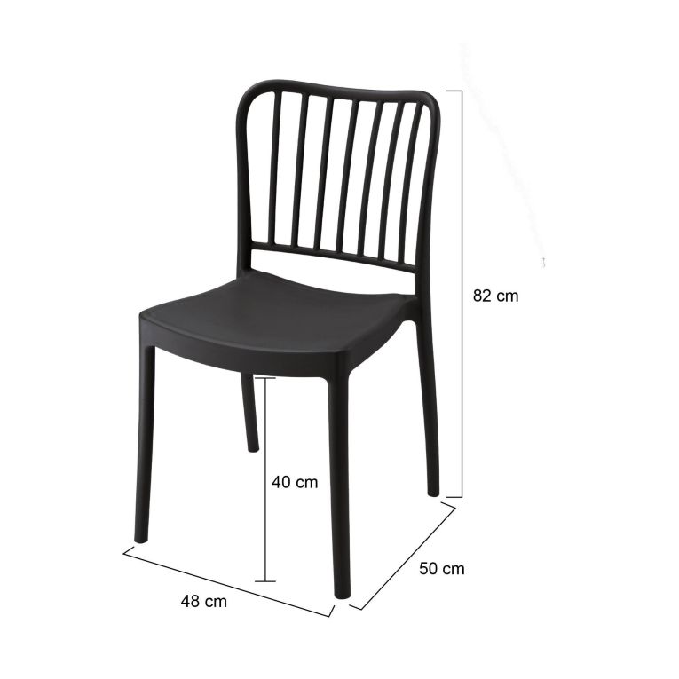 Set di 4 sedie da esterno Kediri, 48x50 h82 cm, Antracite