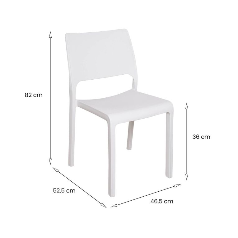 Set di 4 sedie da esterno moderne bianco - Cereseto