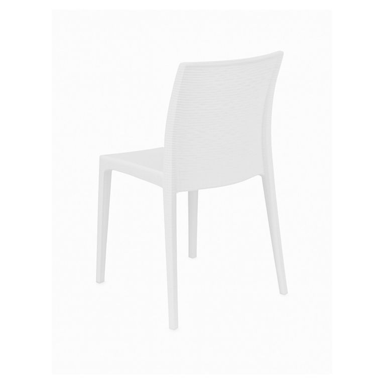 Set di 4 sedie da esterno Palizzolo, Sedia outdoor salvaspazio, Impilabile, Perfetta per giardini e verande, Made in Italy, 42x48 h81 cm, Bianco