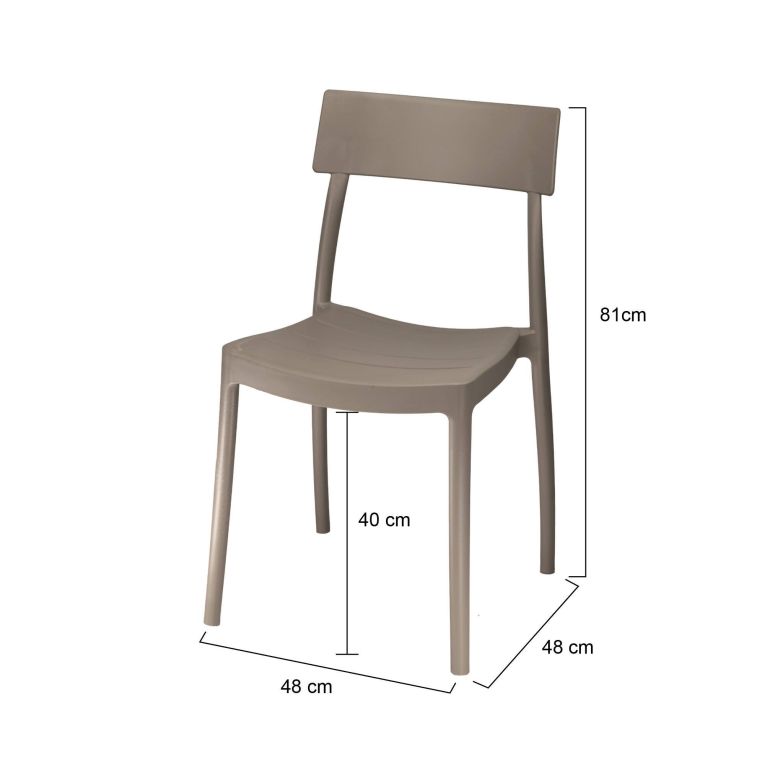 Set di 4 sedie da giardino anti raggi solari tortora - Dumai