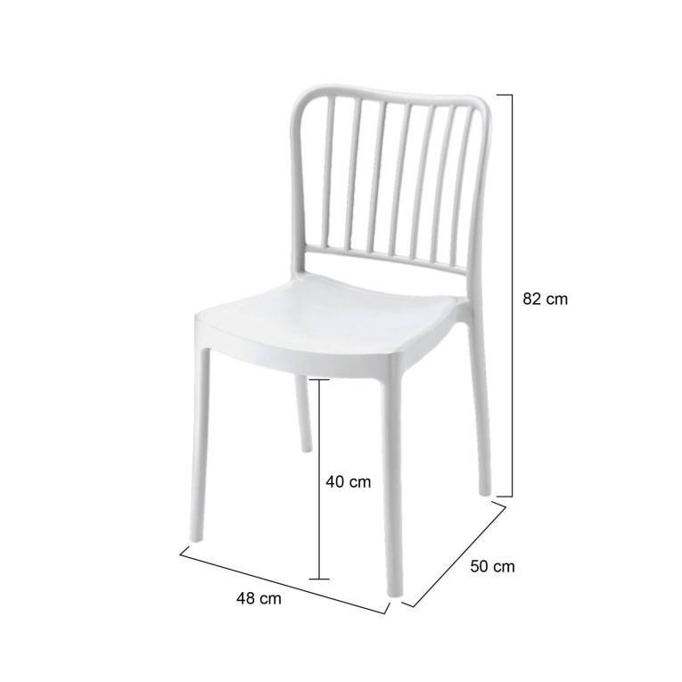 Set di 4 sedie da giardino anti sole bianco - Kediri