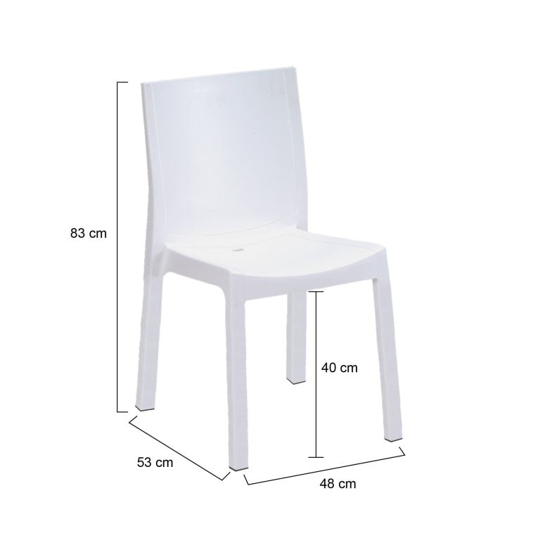 Set di 4 sedie da giardino antipioggia bianco - Binjai