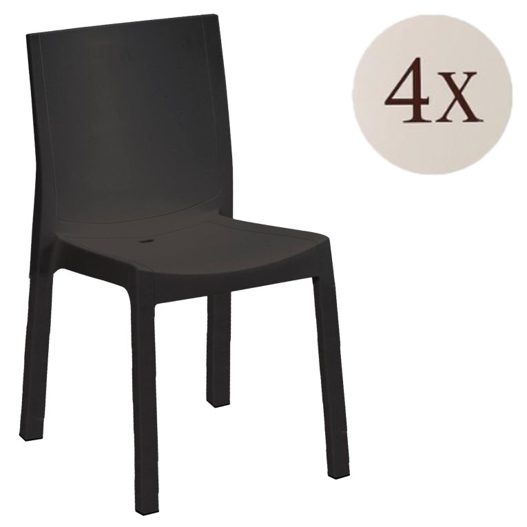 Set di 4 sedie da giardino durevoli antracite - Binjai