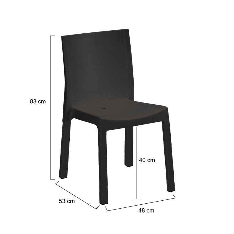 Set di 4 sedie da giardino durevoli antracite - Binjai