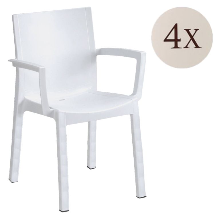 Set di 4 sedie da giardino durevoli bianco - Bima