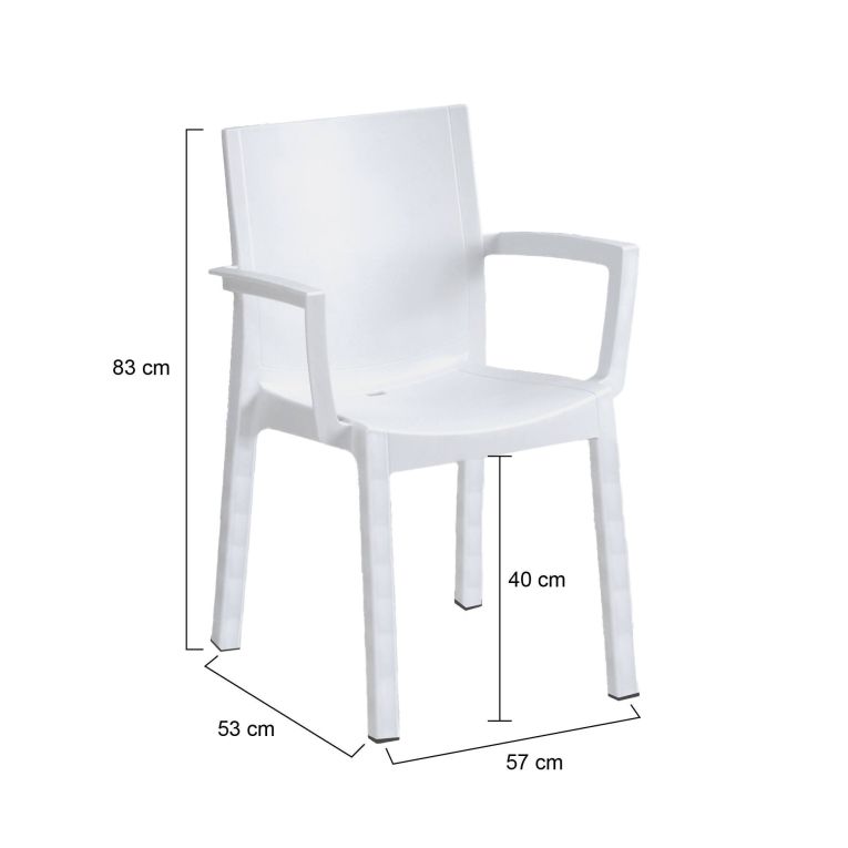 Set di 4 sedie da giardino durevoli bianco - Bima