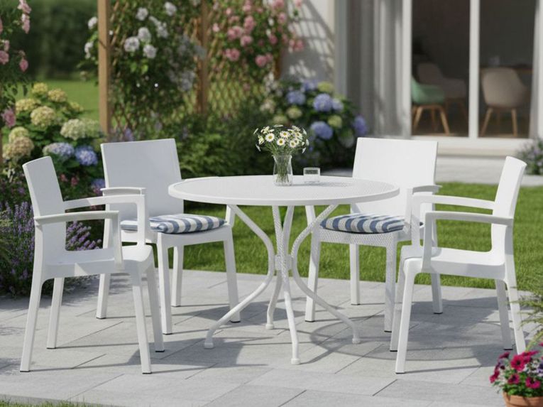 Set di 4 sedie da giardino durevoli bianco - Bima