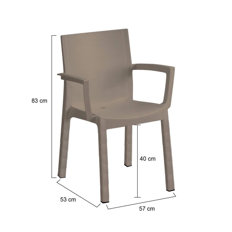 Set di 4 sedie da giardino durevoli tortora - Bima