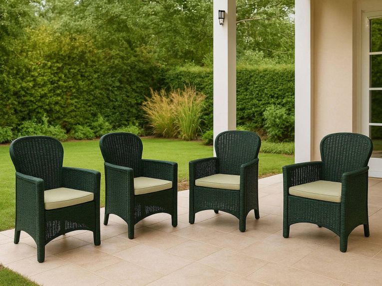 Set di 4 sedie da giardino in plastica antracite - Amilton