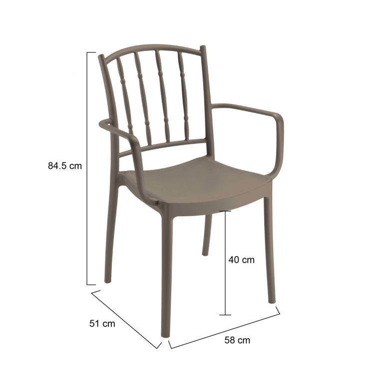 Set di 4 sedie da giardino moderne tortora - Banyumas