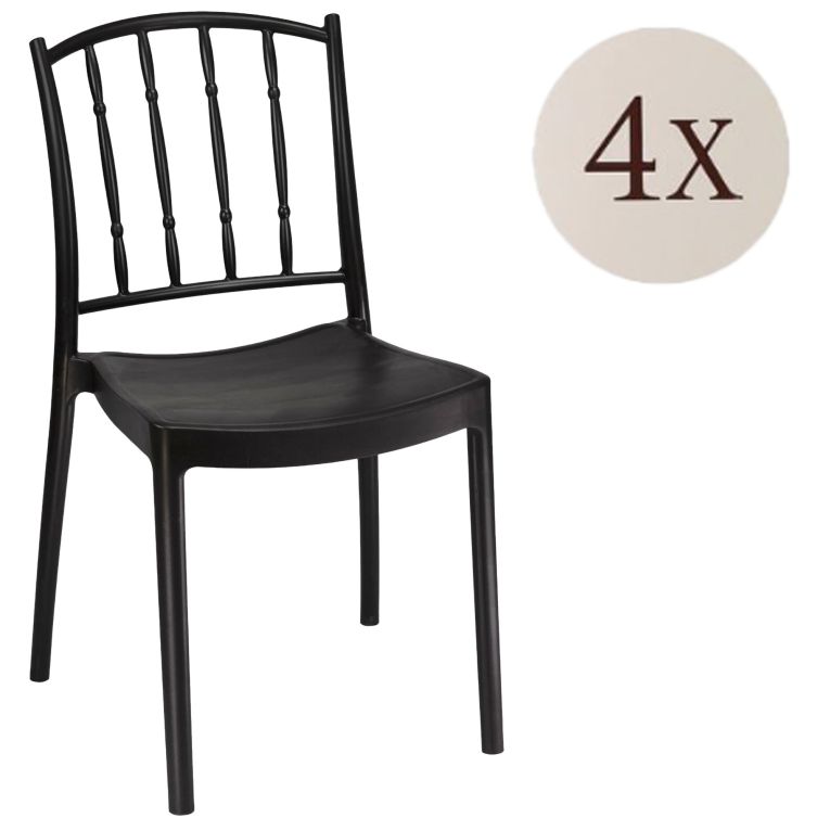 Set di 4 sedie da giardino resistenti antracite - Batam