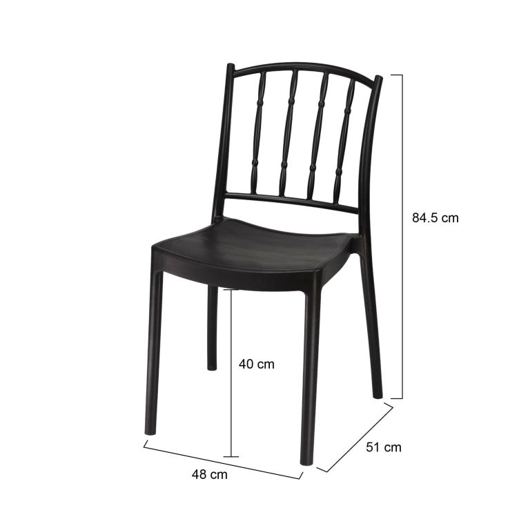 Set di 4 sedie da giardino resistenti antracite - Batam