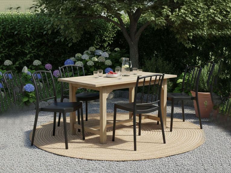 Set di 4 sedie da giardino resistenti antracite - Batam