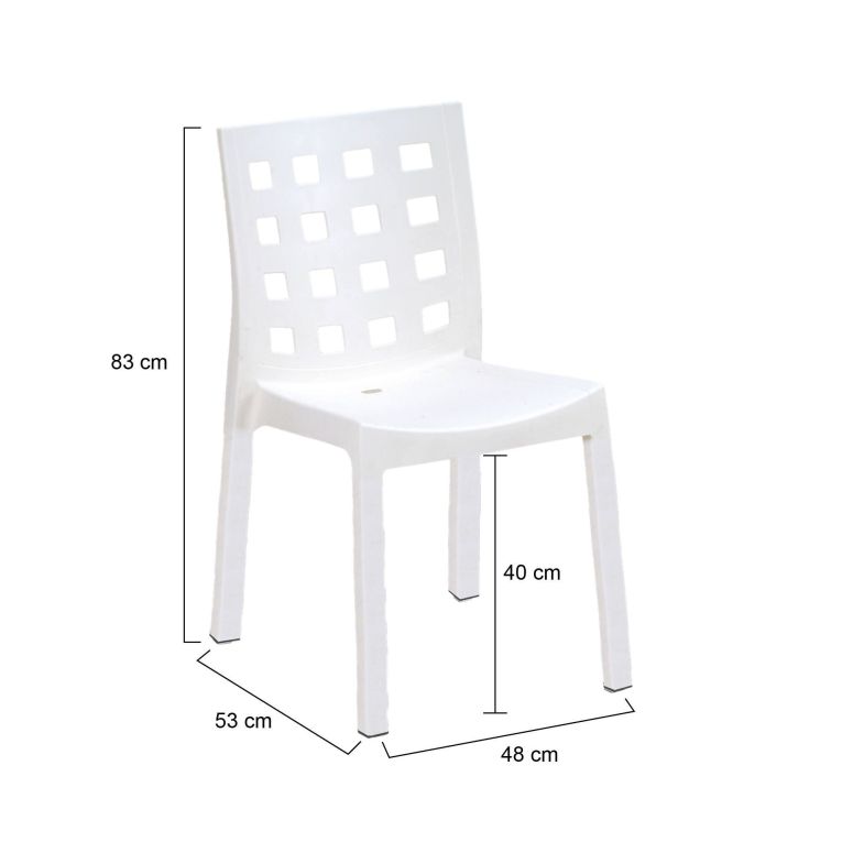 Set di 4 sedie da giardino resistenti bianco - Bandung
