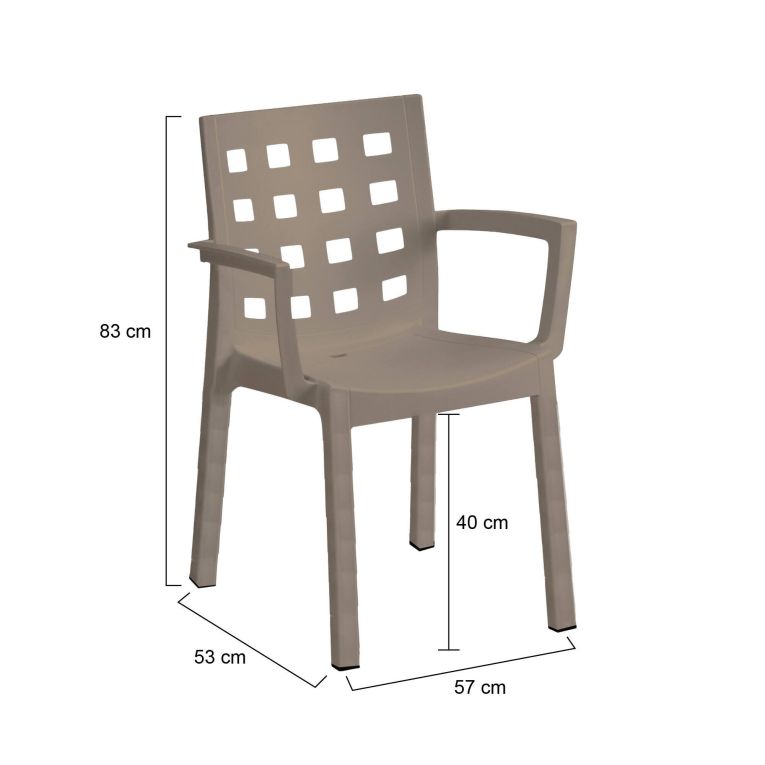 Set di 4 sedie da giardino resistenti tortora - Ambon
