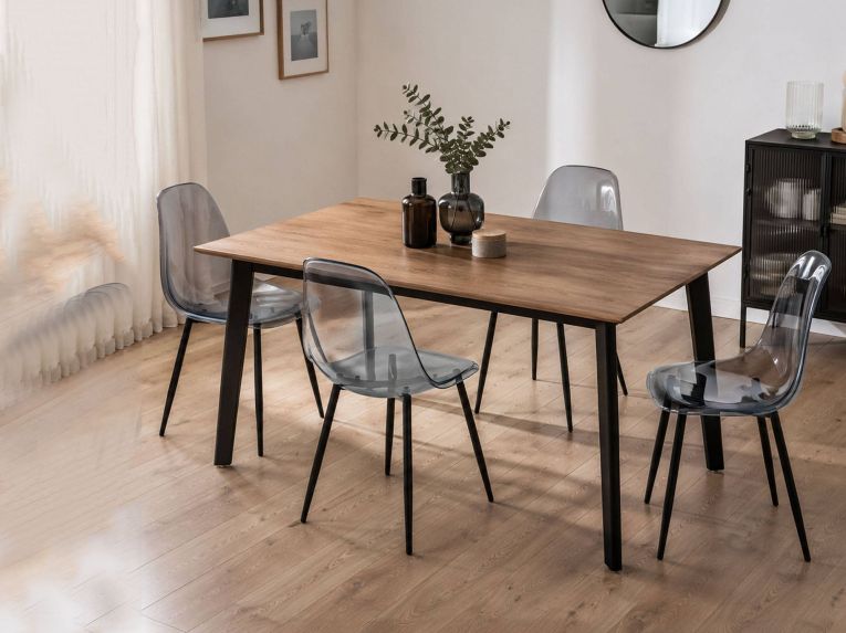 Set di 4 sedie design in plastica fume - Amstrong