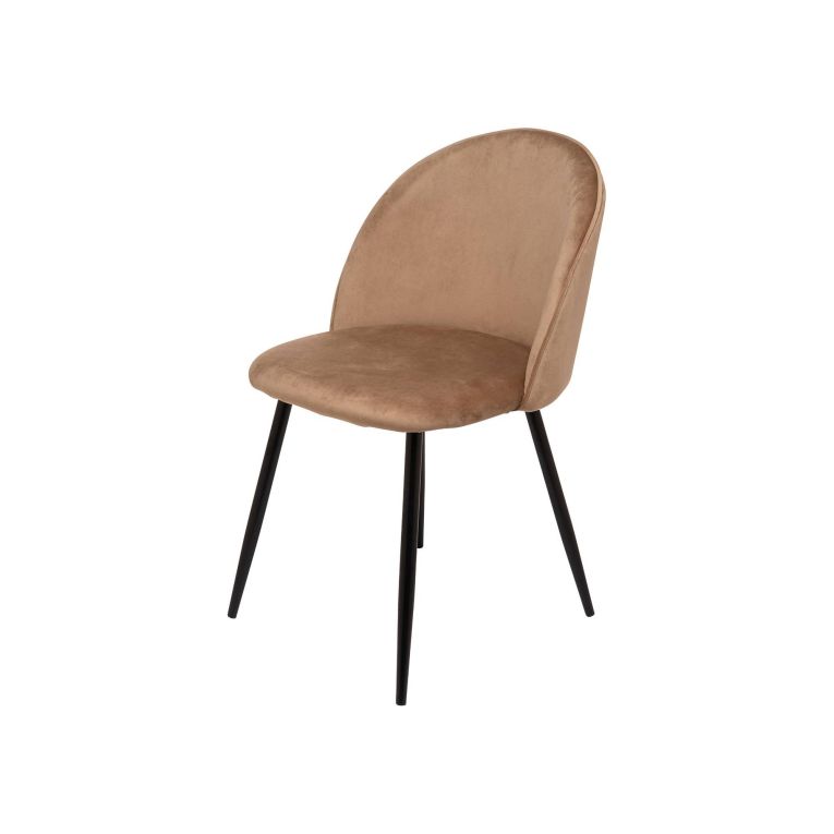 Set di 4 sedie imbottite eleganti in velluto beige - Achito