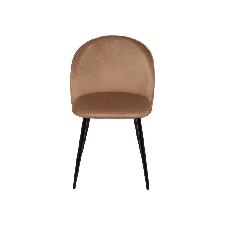 Set di 4 sedie imbottite eleganti in velluto beige - Achito