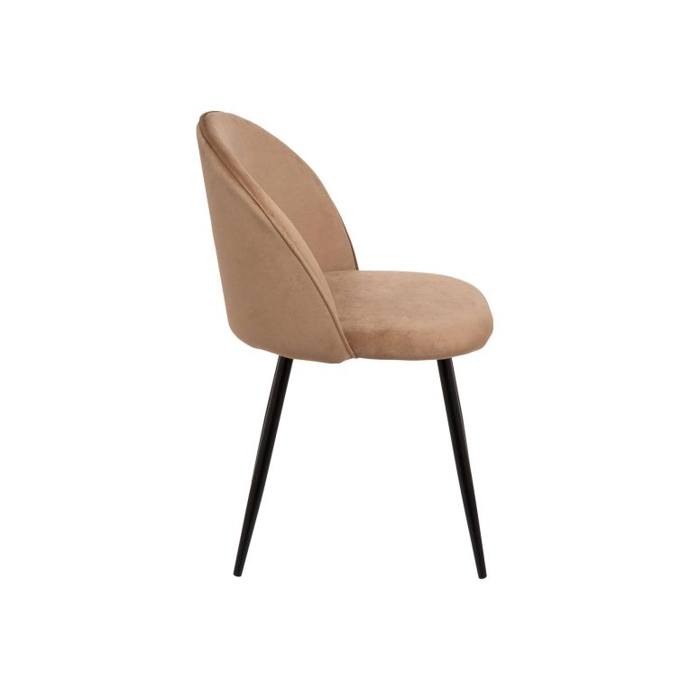 Set di 4 sedie imbottite eleganti in velluto beige - Achito