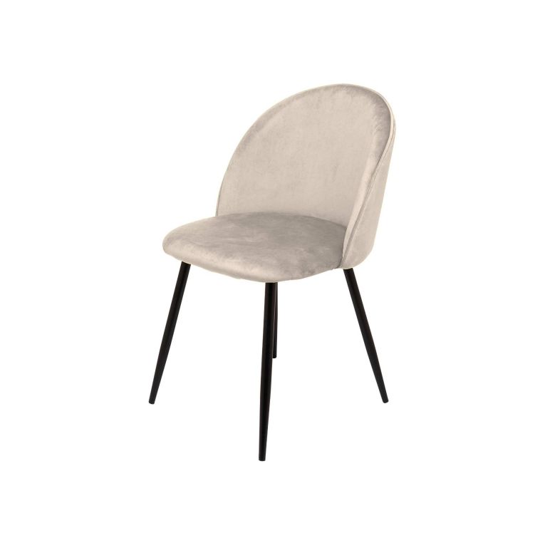 Set di 4 sedie soggiorno imbottite in velluto grigio chiaro - Achito