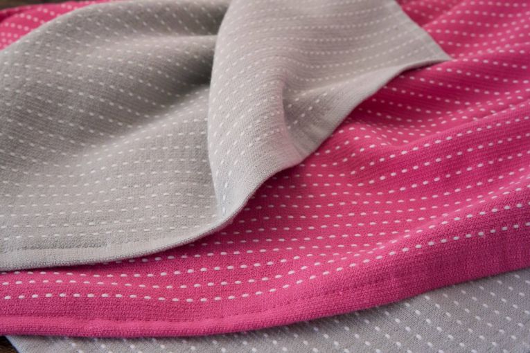 Set di 4 strofinacci Cookeville, 40x66 cm, Rosa e Grigio
