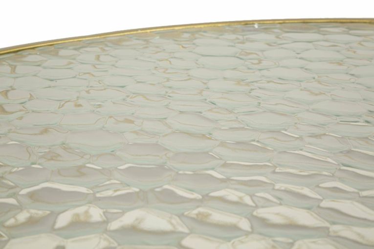 Set di 4 tavolini da salotto Ibar, Tavolo basso da caffè, Portariviste per divano, Ripiano da soggiorno, 70x70 h55 cm, Oro