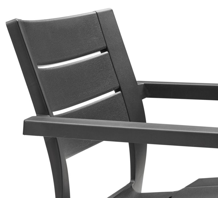Set di 6 sedie da giardino impilabili antracite - Courtenay