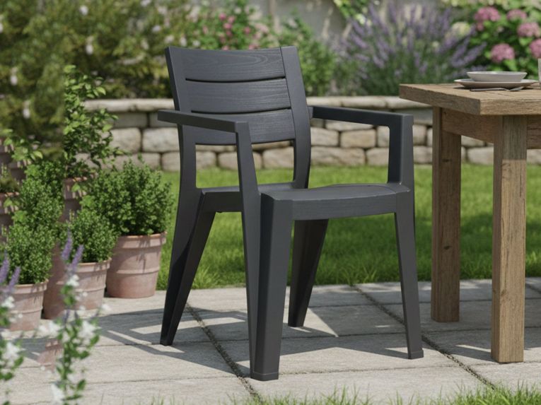 Set di 6 sedie da giardino impilabili antracite - Courtenay