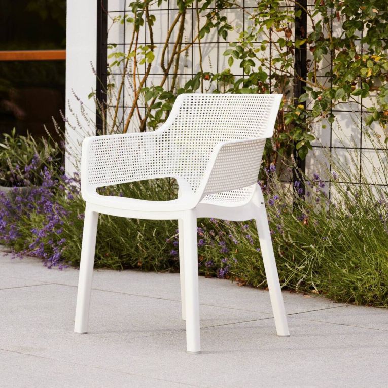 Set di 6 sedie da giardino impilabili bianco - Boisbriand