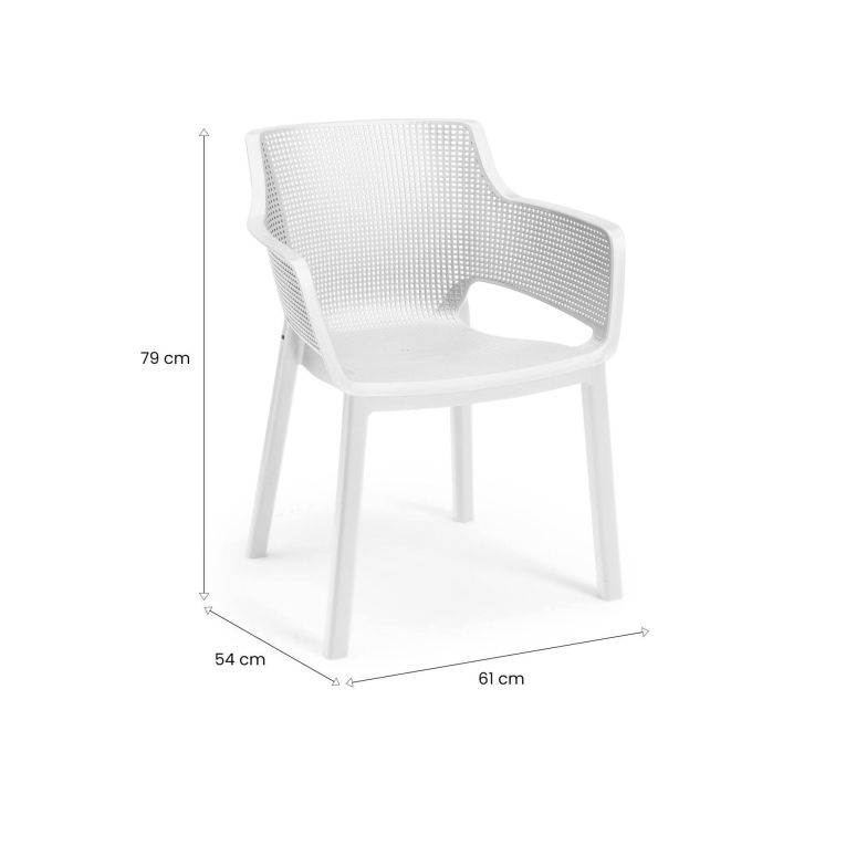 Set di 6 sedie da giardino impilabili bianco - Boisbriand