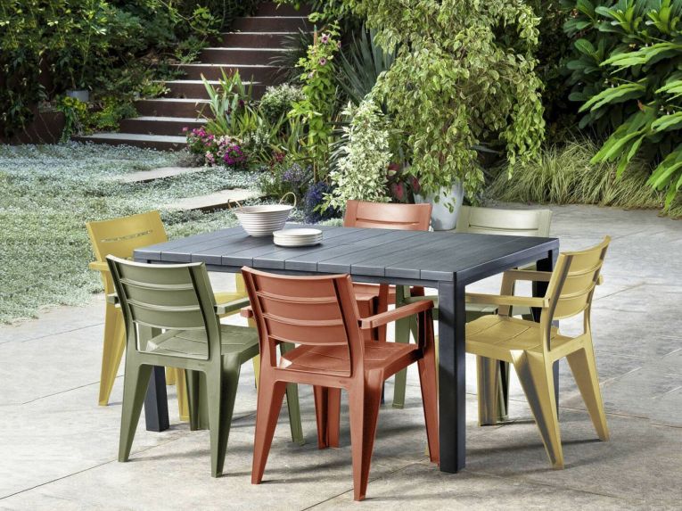 Set di 6 sedie da giardino impilabili multicolore - Courtenay