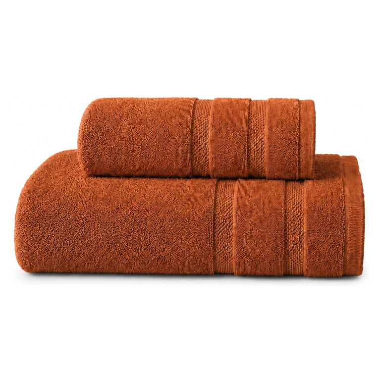 Set di Asciugamani Arancione 100% Cotone Egiziano Pettinato e Mercerizzato set da 2 - Saleneba Luxury
