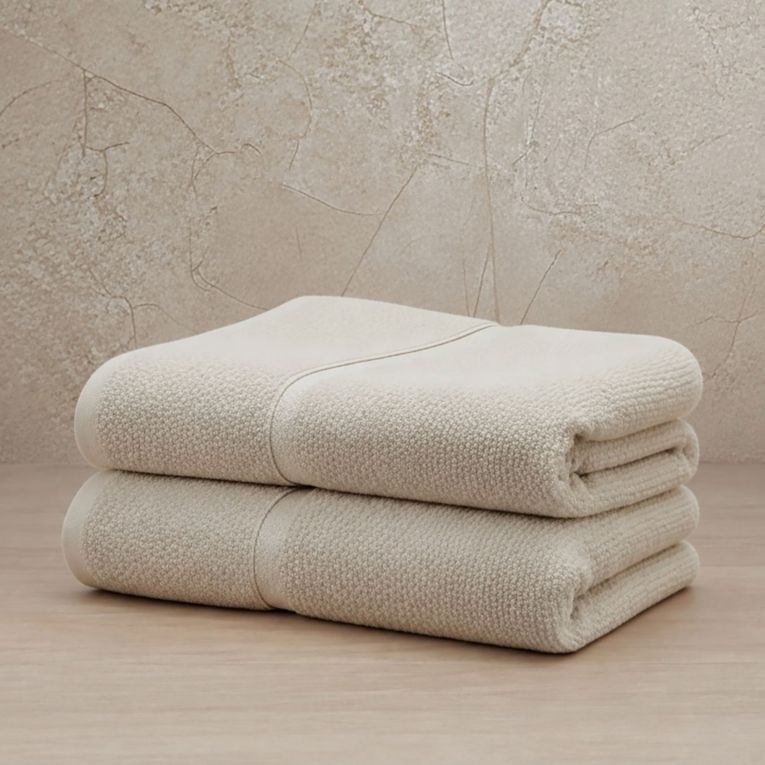 Set di Asciugamani Bianco Panna 100% Puro Cotone set da 2 - Sanonefa Luxury