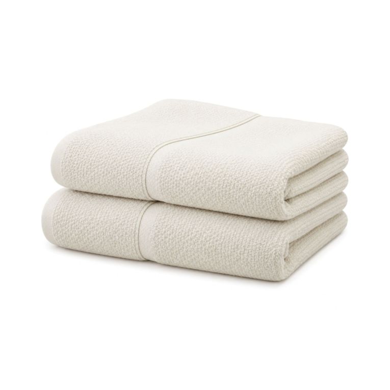 Set di Asciugamani Bianco Panna 100% Puro Cotone set da 2 - Sanonefa Luxury