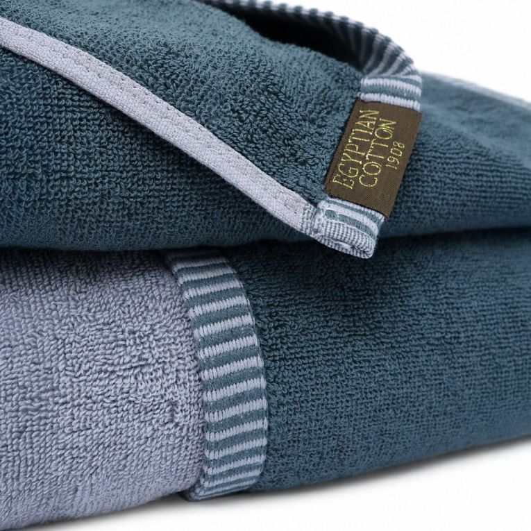 Set di Asciugamani Grigio Chiaro Grigio Scuro 100% Cotone Egiziano a Fibra Lunga Pettinato set da 2 Reversibile - Sazaga Luxury