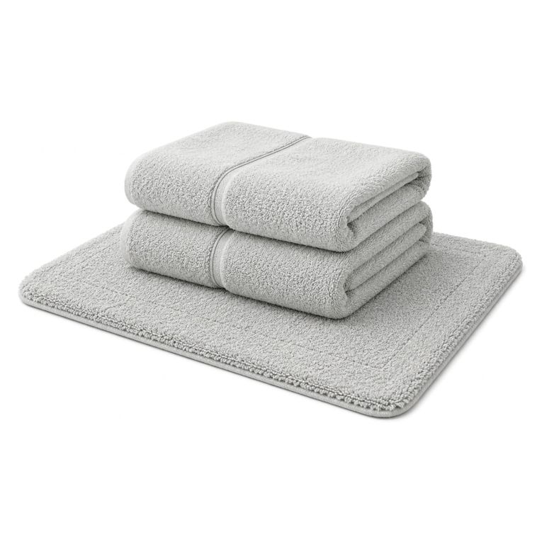 Set di Asciugamani Grigio Pietra 100% Puro Cotone set da 2 - Sanenere Luxury
