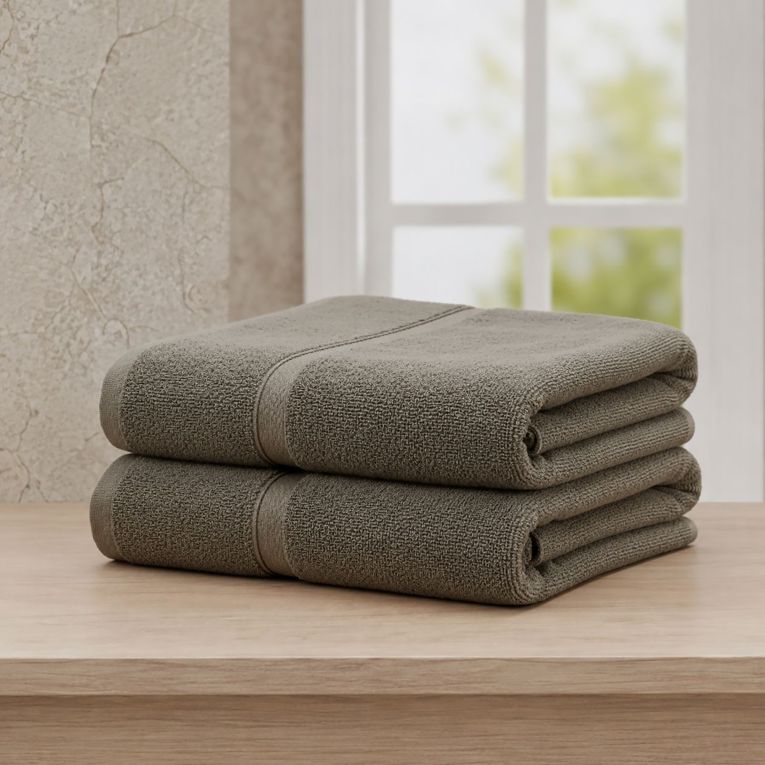 Set di Asciugamani Grigio Pietra 100% Puro Cotone set da 2 - Sanonefa Luxury