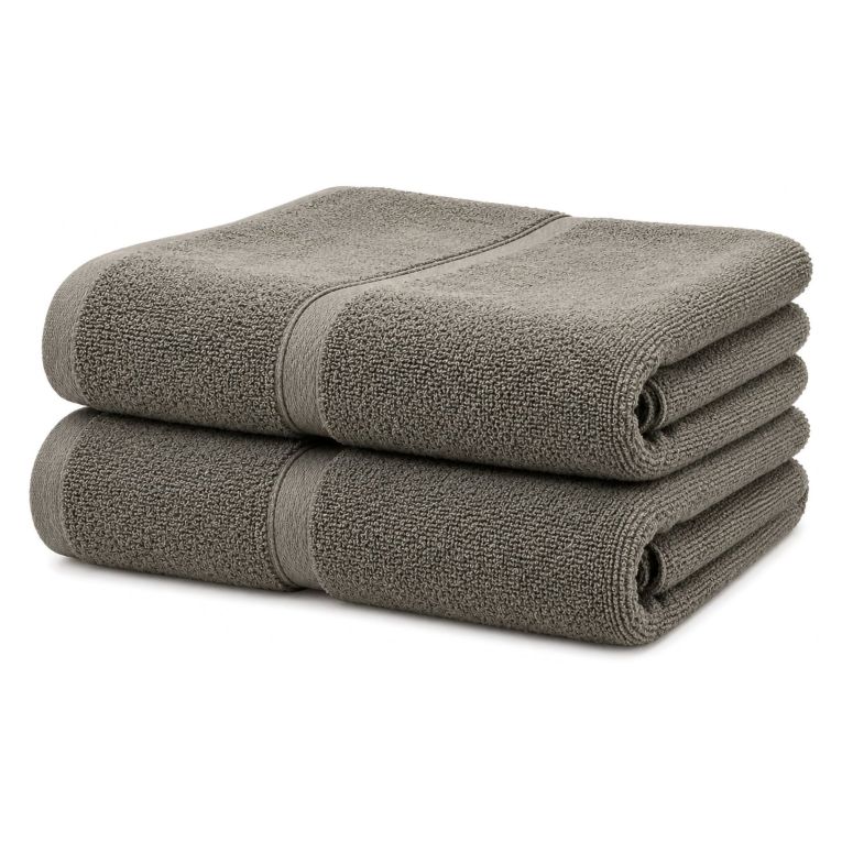 Set di Asciugamani Grigio Pietra 100% Puro Cotone set da 2 - Sanonefa Luxury