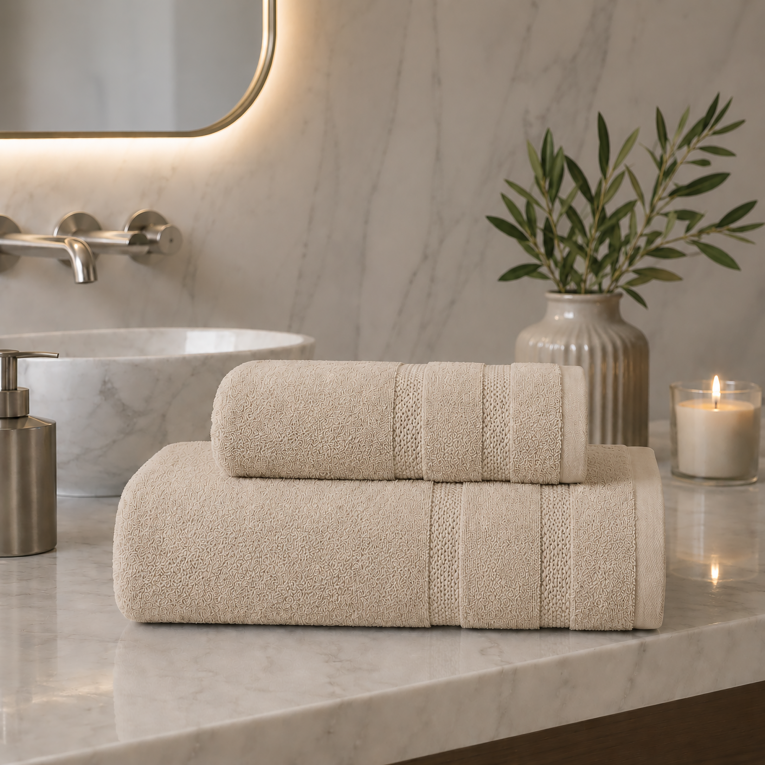 Set di Asciugamani Marrone 100% Cotone Egiziano Pettinato e Mercerizzato set da 14 - Saleneba Luxury