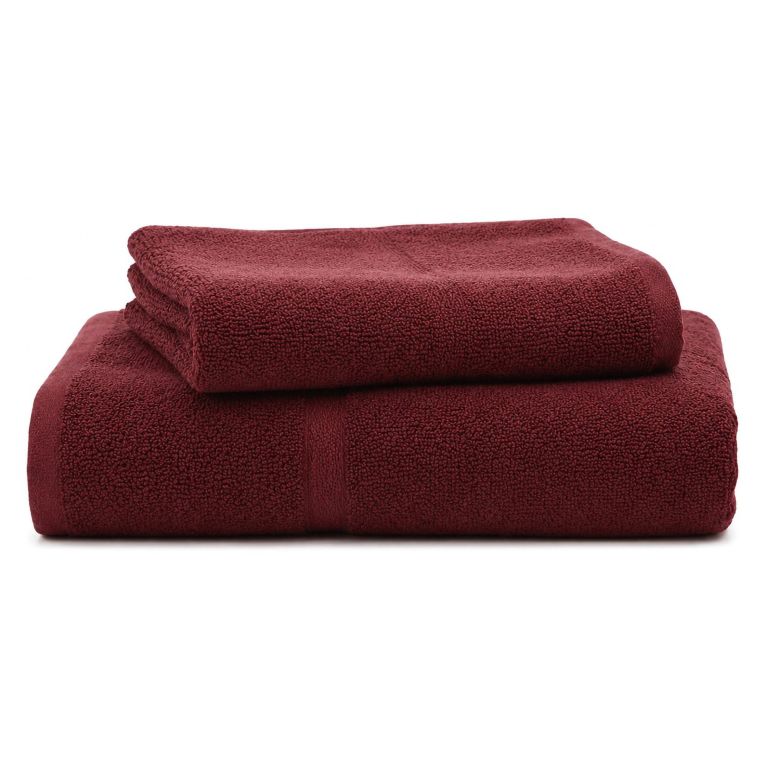 Set di Asciugamani Rosso Bordeaux 100% Puro Cotone set da 2 - Sanonefa Luxury