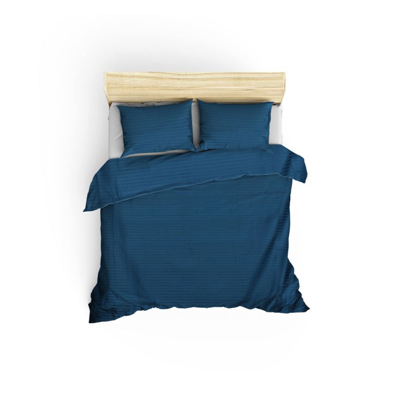 Set di copripiumino matrimoniale e 2 federe Minot, 240x220 cm, Blu